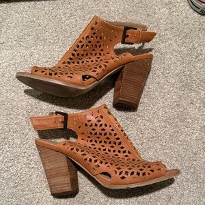 Altar'd State Brown Cutout Block Heels